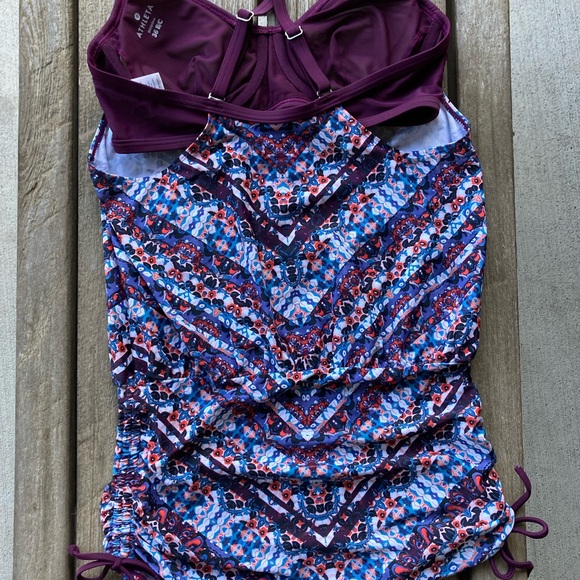 Althleta Marrekesh maroon tankini top 36B/C New without tags - Picture 5 of 6